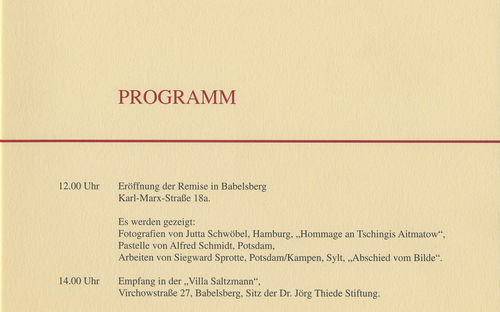 Einladung zur Eröffnung der Remise