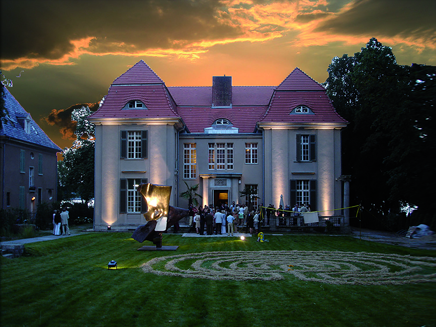 Villa Thiede während einer Abendveranstaltung von Rudolf Steiner