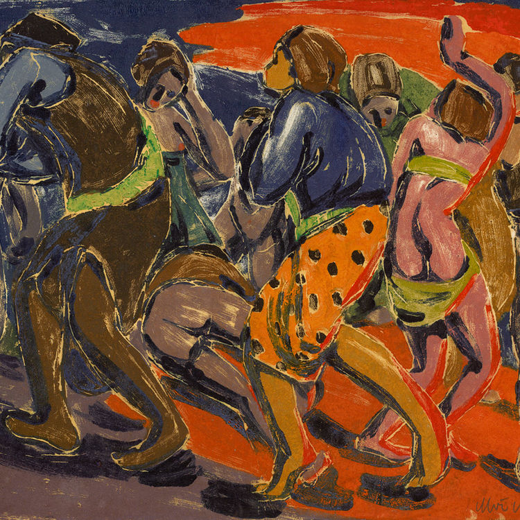 Bacchale, um 1913, Farbmonotypie auf Japanpapier, Albertina Museum, Wien