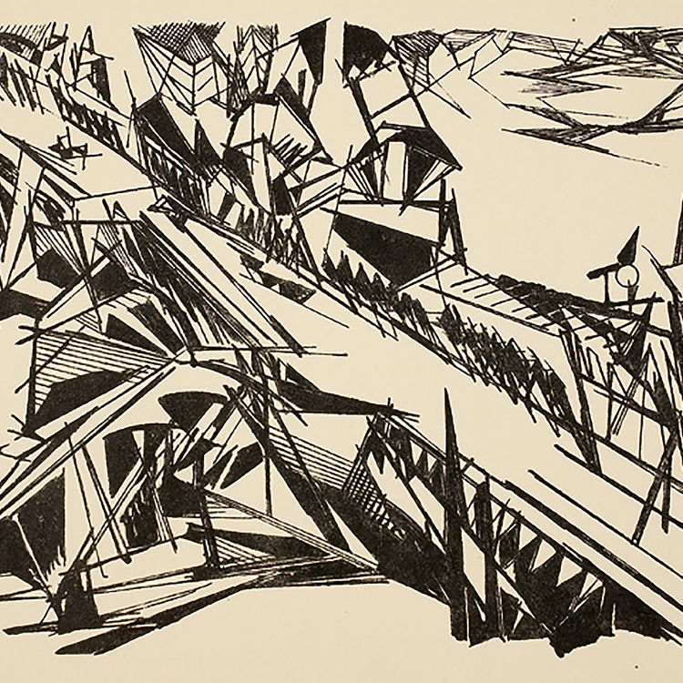 Spreebrücke Berlin (Oberbaumbrücke), 1919, Lithographie auf Papier, Kunstforum Ostdeutsche Galerie Regensburg