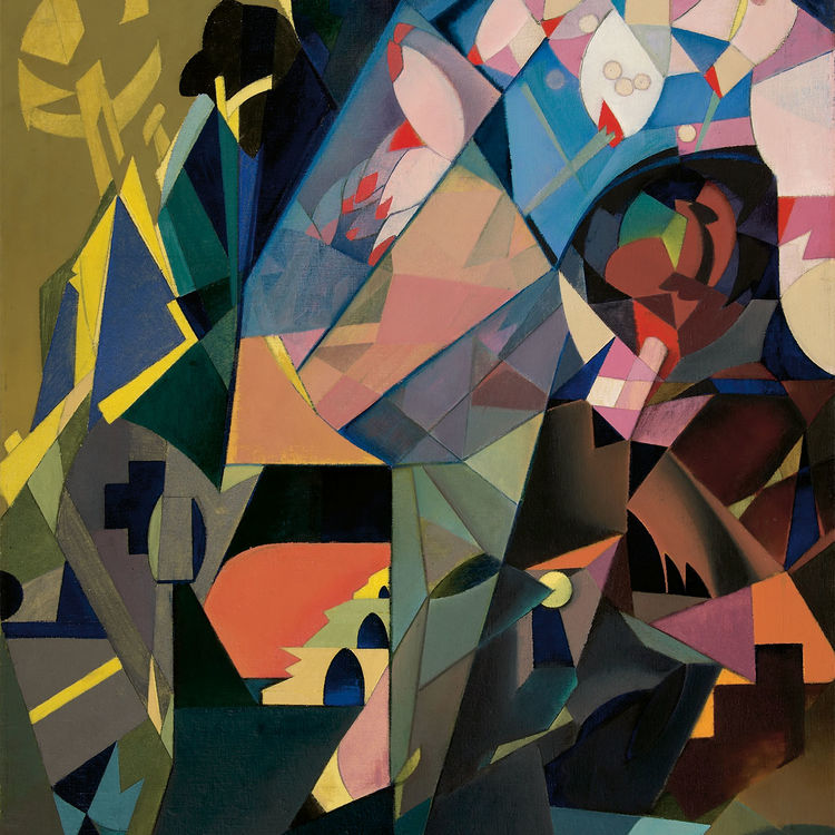 Wanderung mit Ultramarin zu Zinnober und Preußischblau, 1920, Öl auf Leinwand, Kunstforum Ostdeutsche Galerie Regensburg